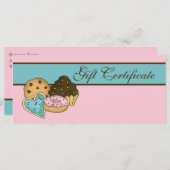 Carte Certificat cadeau de boulangerie de gâteaux (Devant / Derrière)