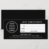 Carte Certificat-Cadeau de Boutique de Logo Simple Profe (Devant / Derrière)
