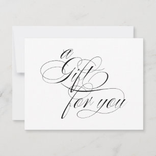 Carte Certificat cadeau de calligraphie blanche simple e