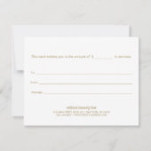 Carte Certificat cadeau de calligraphie d'aquarelle rose (Dos)