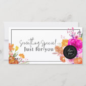 Carte Certificat cadeau de Citrouille Fleur sauvage colo (Devant)