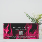 Carte Certificat cadeau de code QR Flames rose moderne (Debout devant)