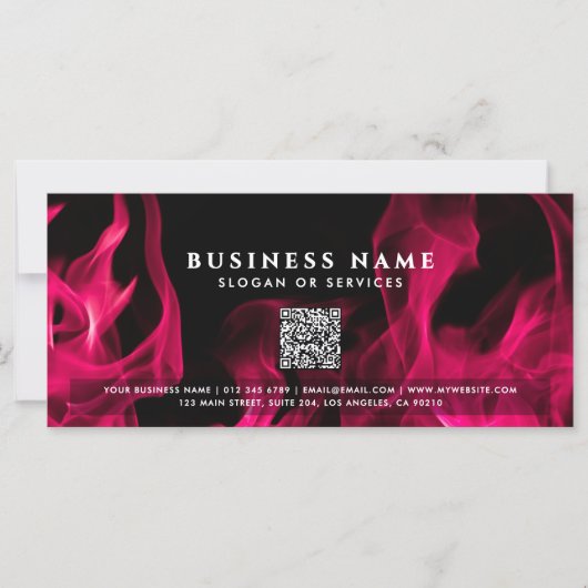 Carte Certificat cadeau de code QR Flames rose moderne (Devant)