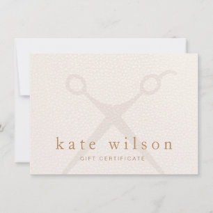Carte Certificat cadeau de coiffeur rose clair moderne