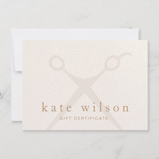 Carte Certificat cadeau de coiffeur rose clair moderne (Devant)