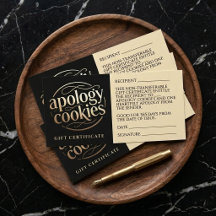 Certificat Cadeau de Cookies d'Excuse Brun Doré Dr