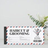 Carte Certificat cadeau de coupon de coiffure (Debout devant)