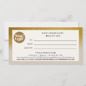 Carte Certificat cadeau de couronne de Noël d'affaires (Dos)