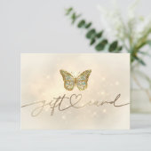 Carte certificat cadeau de design papillon (Debout devant)