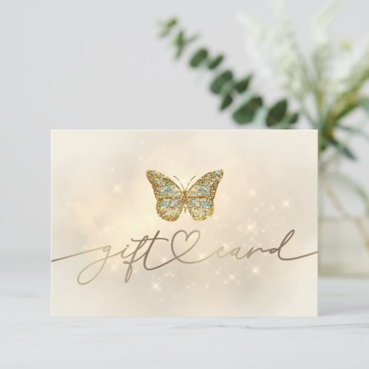 Carte certificat cadeau de design papillon (Debout devant)