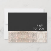 Carte Certificat cadeau de FAUX Silver Sequins Black Sal (Devant)