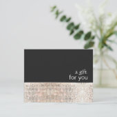 Carte Certificat cadeau de FAUX Silver Sequins Black Sal (Debout devant)