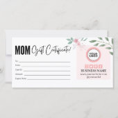 Carte Certificat cadeau de fête des mères florales migno (Devant)