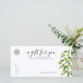 Carte Certificat-cadeau de feuilles de prairie (Debout devant)