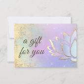 Carte certificat cadeau de fleurs de lotus de bambou vio (Devant)