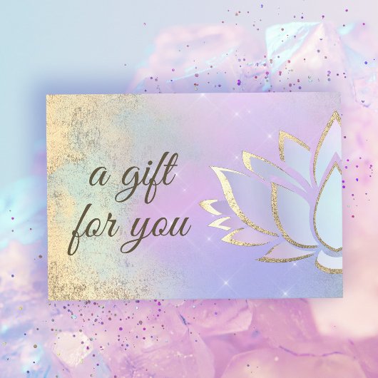 Carte certificat cadeau de fleurs de lotus de bambou vio