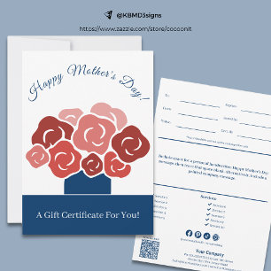 Carte Certificat cadeau de la fête des mères de Happy Mo