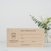 Carte Certificat Cadeau de la Jolie Brune Café (Debout devant)
