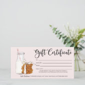 Carte Certificat cadeau de lait et de biscuits de vacanc (Debout devant)