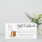 Carte Certificat cadeau de lait et de biscuits de vacanc (Debout devant)
