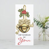 Carte Certificat cadeau de l'entreprise Gold Bell Tan Ri (Debout devant)