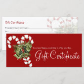 Carte Certificat cadeau de l'entreprise Sucres de canne  (Devant / Derrière)