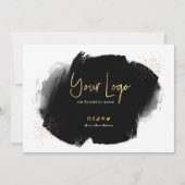 Carte Certificat cadeau de logo Black & Gold Chic Salon (Dos)