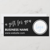 CARTE CERTIFICAT CADEAU DE LOGO D'AFFAIRES NOIR ET BLANC (Devant)