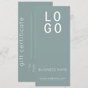 CARTE CERTIFICAT CADEAU DE LOGO D'AFFAIRES VERT À SAGE M