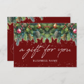 Carte Certificat cadeau de logo de Noël (Devant / Derrière)