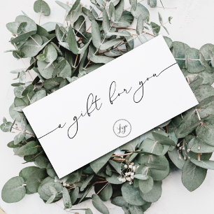 Carte Certificat cadeau de logo minimaliste élégant