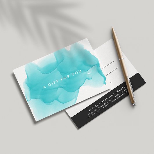 Carte Certificat cadeau de lot turquoise moderne