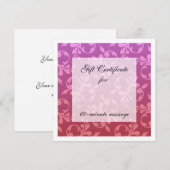 Carte Certificat-cadeau de manuscrits de chakra racine e (Devant / Derrière)