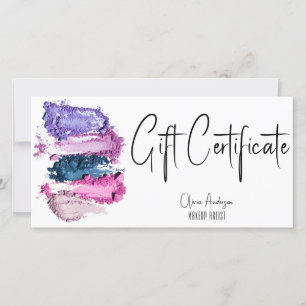 Carte Certificat cadeau de maquillage de montre couleur 