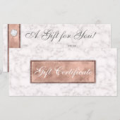 Carte Certificat cadeau de marbre immobilier élégant (Devant / Derrière)