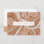 Carte Certificat cadeau de marbre or Rose Abstrait (Devant / Derrière)