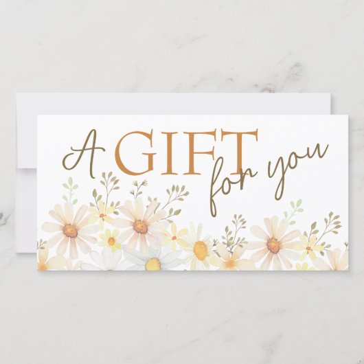 Carte Certificat cadeau de marguerites délicates (Devant)