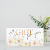 Carte Certificat cadeau de marguerites délicates (Debout devant)