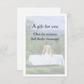 Carte Certificat cadeau de massage (Devant / Derrière)
