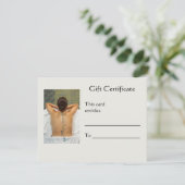 Carte Certificat cadeau de massage de pierre (Debout devant)