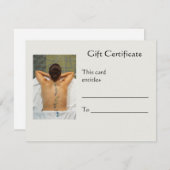 Carte Certificat cadeau de massage de pierre (Devant / Derrière)