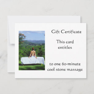 Carte Certificat cadeau de massage extérieur