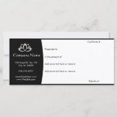 Carte Certificat cadeau de massage spa (Dos)
