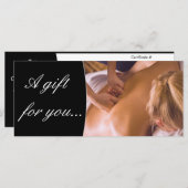 Carte Certificat cadeau de massage spa (Devant / Derrière)