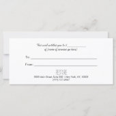 Carte Certificat cadeau de massothérapeute Zen Stone (Dos)