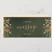 Carte Certificat cadeau de massothérapie de vacances élé (Devant / Derrière)