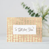 Carte Certificat cadeau de Motif or de lin simple (image (Debout devant)