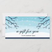 Carte Certificat cadeau de neige moderne hiver (Devant)