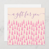 Carte Certificat-cadeau de Noël Arbres roses (Devant / Derrière)