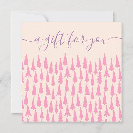 Carte Certificat-cadeau de Noël Arbres roses (Devant)